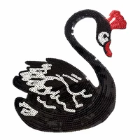 t shirt women iron on patch sequins 25cm swan black deal with it patches for clothing stickers 3d t shirt mens free shipping