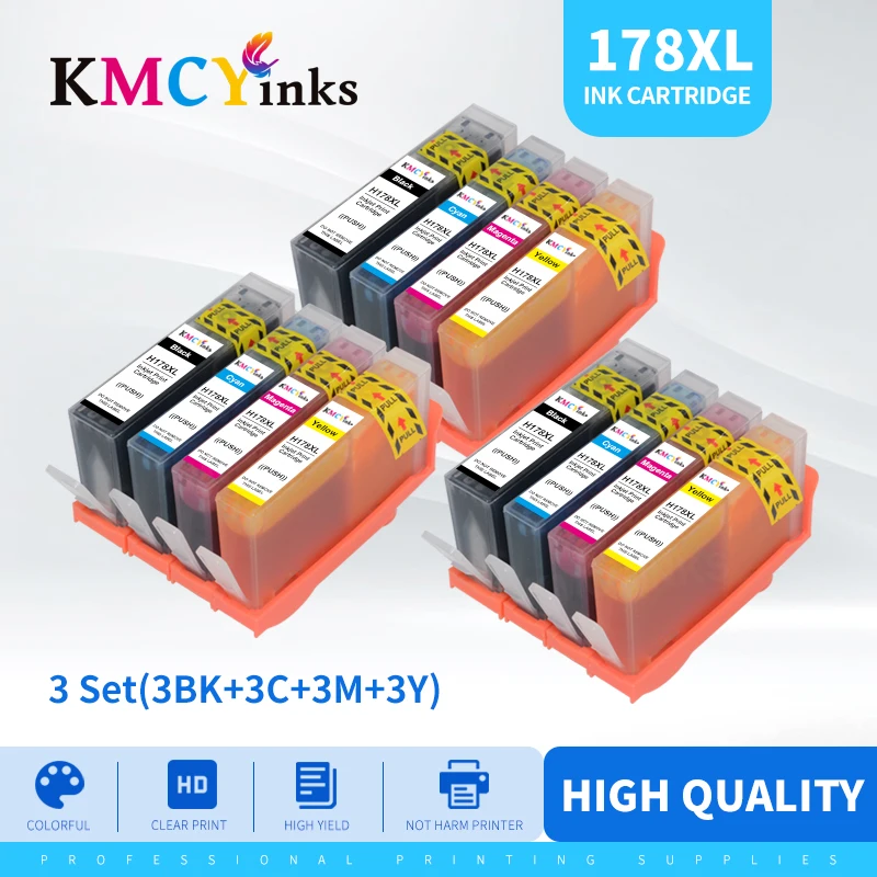 KMCYinks 4 шт. совместимые с hp 178 чернильные картриджи для HP 178XL чипом 6510 B010B B109a B109n B110a