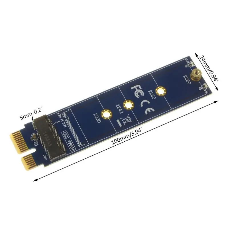 Адаптер PCIE на M2 с полной скоростью NVMe SSD X1 Raiser PCI E Express M Соединитель в форме ключа