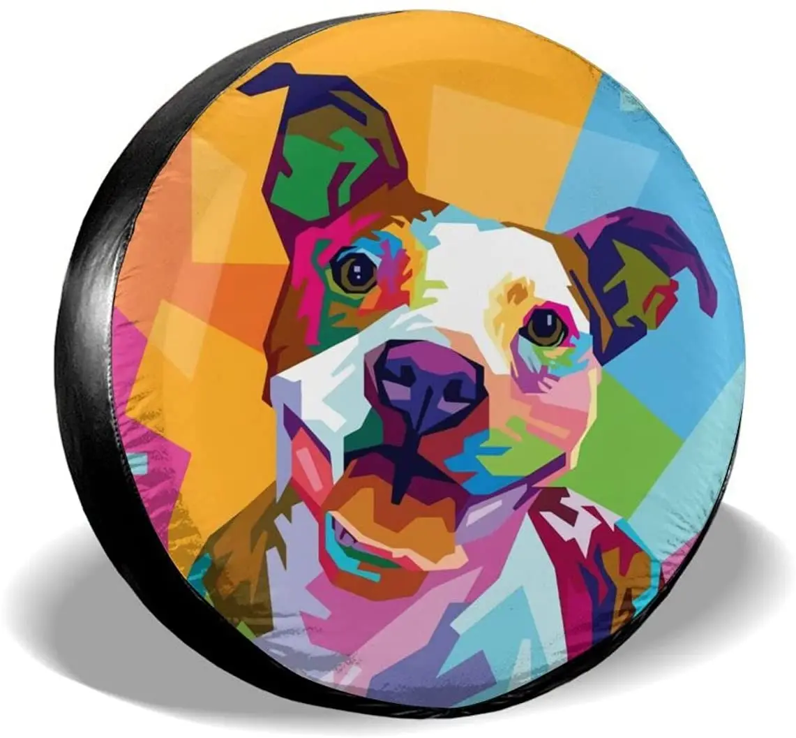 

XSFX Spare Tire COVER CAR Art Painting Dog Polyester Dust-Proof Waterproof Wheel COVER CARs for Trailer