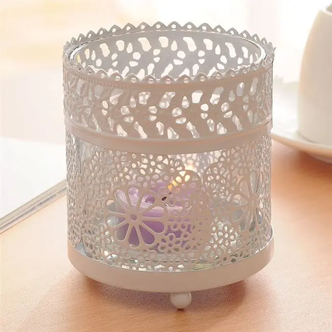 

Moroccan Modern Candle Holder Metal White Nordic Romantic Dinner Table Simple Candelabros Kaarsenhouder Home Candelabros MM60ZT