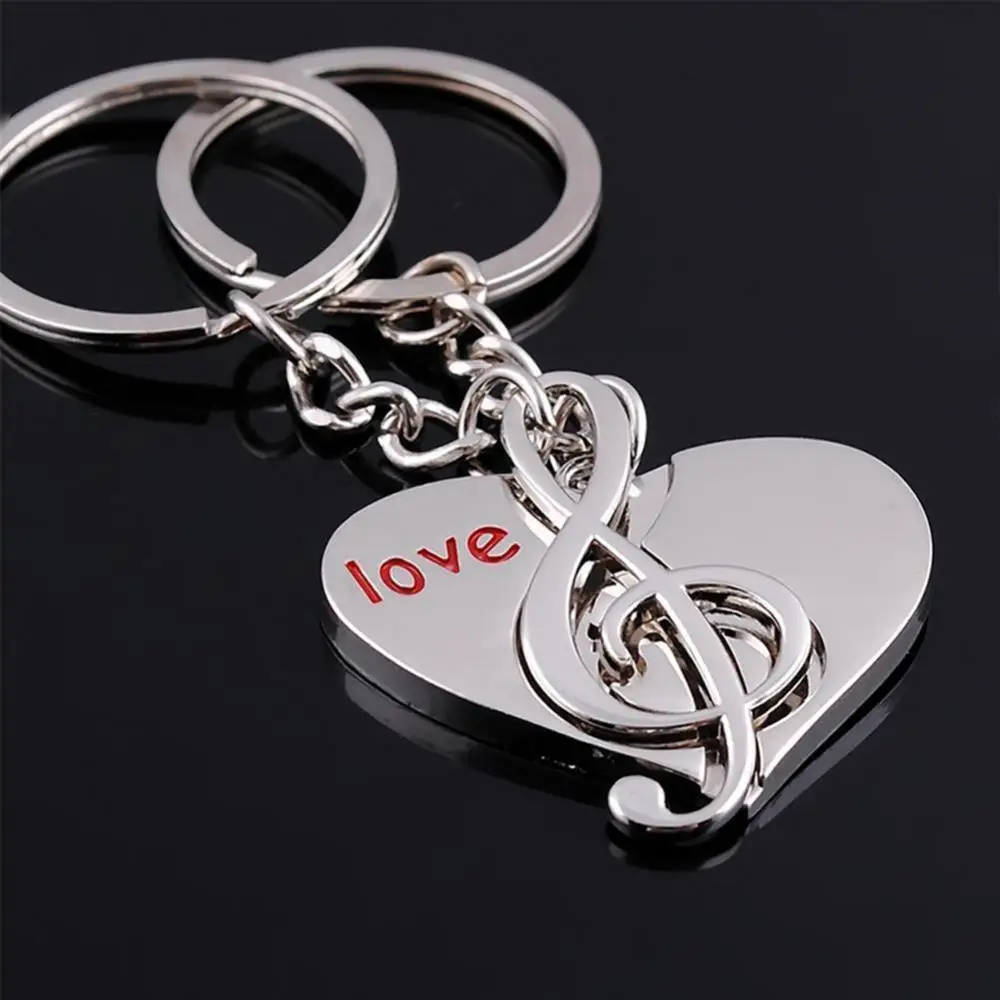 80% 2021 Hot Sell Cute Heart Notes Couples Alloy Key Chain Keyring Keychain Lover Gift