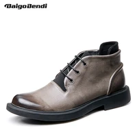 mature mens elegant leather boots formal dress oxfords business man good choice autumn casual shoes
