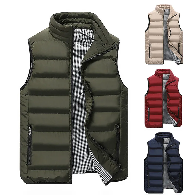 

Brand Casual Vest Jacket Men Autumn Warm Sleeveless Jacket Male 10 Color Lightweight Waistcoat Men Vest Plus Size Veste Homme