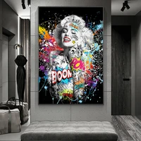 graffiti art marilyn sexy portrait canvas painting pop art poster modern art prints wall pictures street art for home decoration