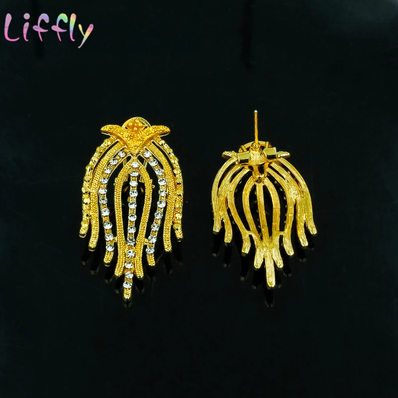 Африканские Ювелирные наборы классическое хрустальное ожерелье серьги кольцо