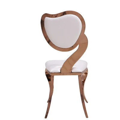 

Modern Luxury heart Dining Table For Dining Room Furniture Metal Table Frame pu Leather Dining Chair