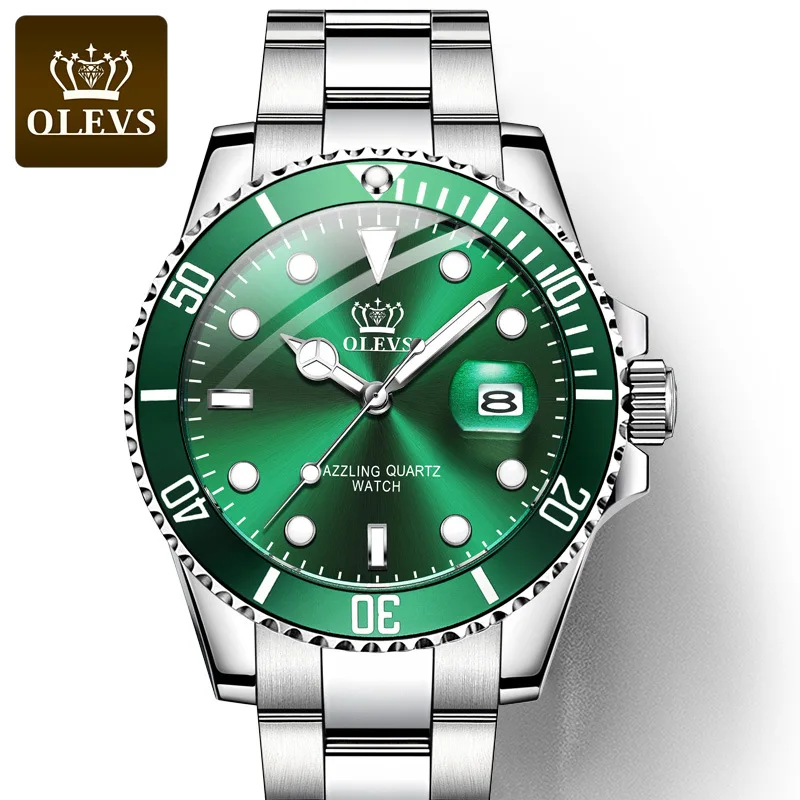 

OLEVS Watch Men Watches Quartz for Mens Wrist Luxury Man Waterproof Replica Automatic Wristwatches Fully Green Water Ghost 2020