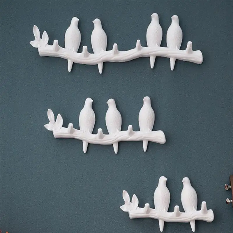 

1Pc Nordic Birds Shaped Hook Home Punch-Free Wall-Mounted Hanger White Bathroom Accessories Organizador
