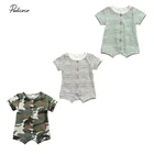 2020 Летний комбинезон для новорожденных мальчиков и девочек, полосатыйкамуфляжный комбинезон с короткими рукавами, хлопковая одежда, штаны