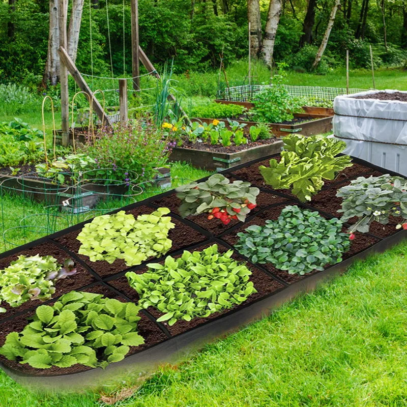 Ткань поднятая садовая кровать прямоугольник дышащий посадочный контейнер