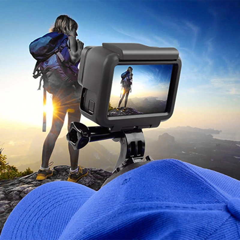 Camera Expansion Cap Compatible with Gopro8/7/6 Handheld Hat with J-shaped Base Buckle Fixed Adapter Mount Bracket