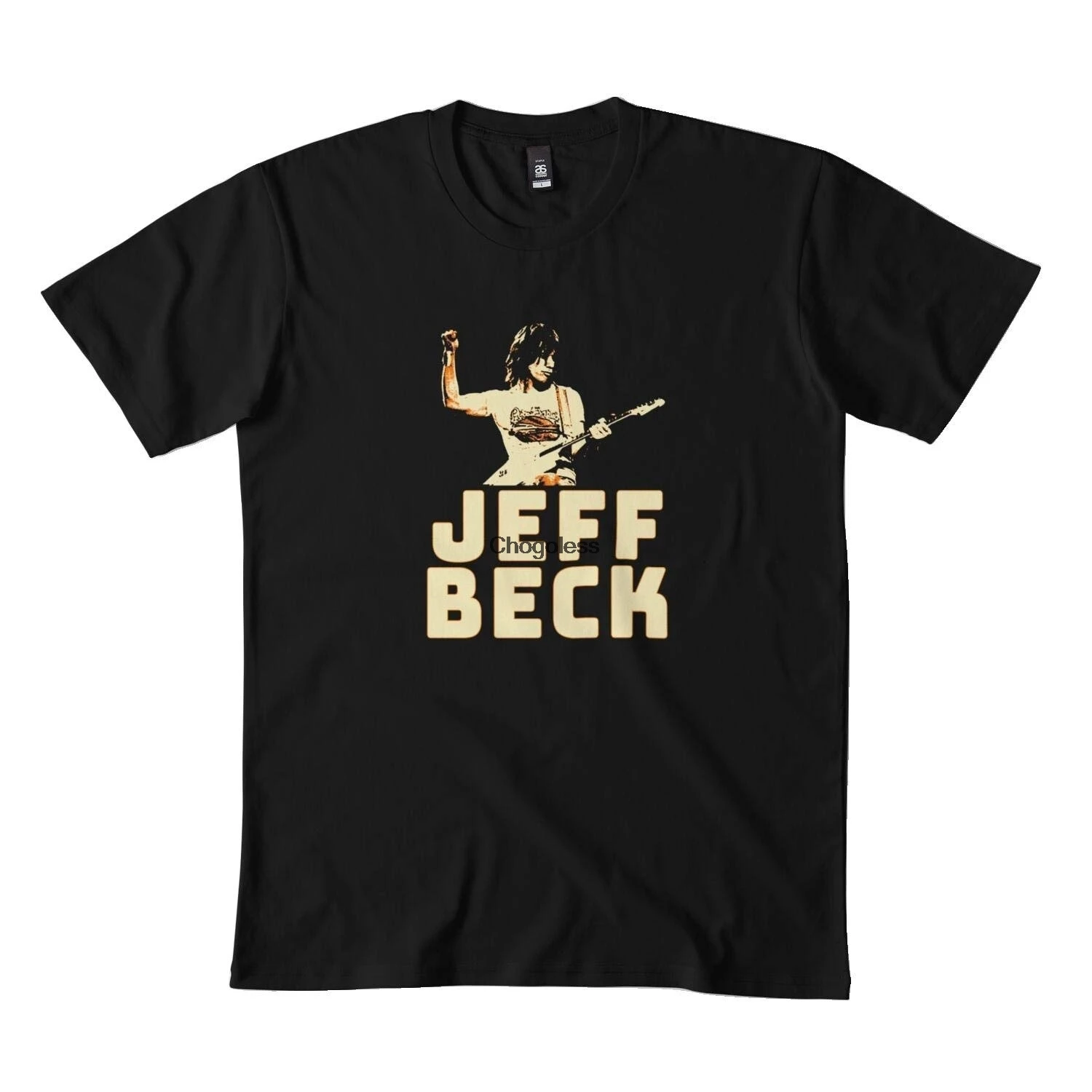 Облегающая футболка черного цвета с изображением Джеффа Бека | Мужская одежда