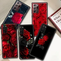 Bright Red Rose Flowers Phone Case for Samsung Galaxy S20 S10 Plus S10e Note Ultra Lite Soft Phone Cover