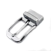 1pcs 35mm metal men belt buckle clip buckle chrome rotatable bottom single pin half buckle leather craft belt strap