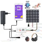 WS2812B индивидуально адресуемых 8x8 16X16 8X32 WS2812 светодиодный Экран Панель с SP107E работы при прослушивании музыки по Bluetooth контроллер DC5V трансформатор