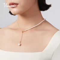 natural freshwater pearl necklace gold plated layered link chain choker necklace irregular pearl women jewelry wedding gifts