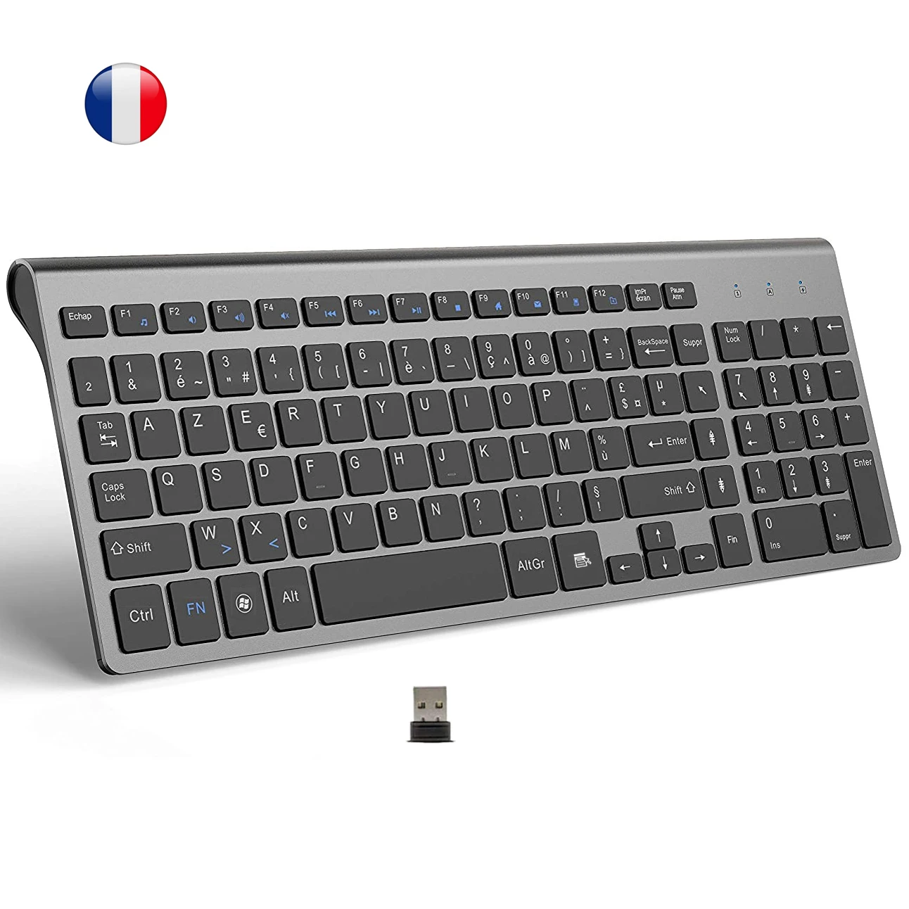 Французская Беспроводная AZERTY раскладная клавиатура ультратонкая 2 4G бесшумная