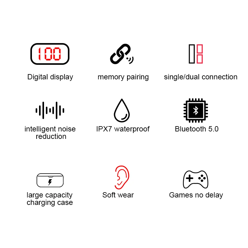 TWS беспроводные Bluetooth наушники 8D Hi-Fi стерео гарнитура игровые с микрофоном
