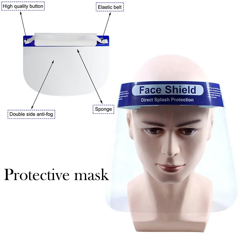 Прозрачный пластиковый чехол для лица с защитой от пыли и запотевания |