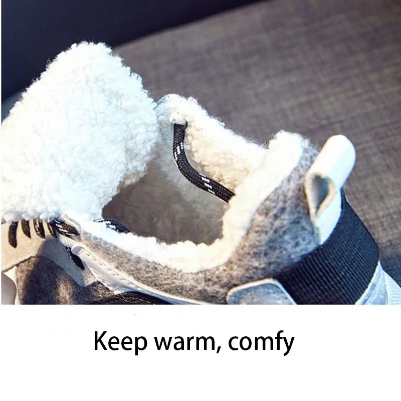 Rimocy/женские зимние кроссовки Теплая обувь из флока женская на плоской массивной