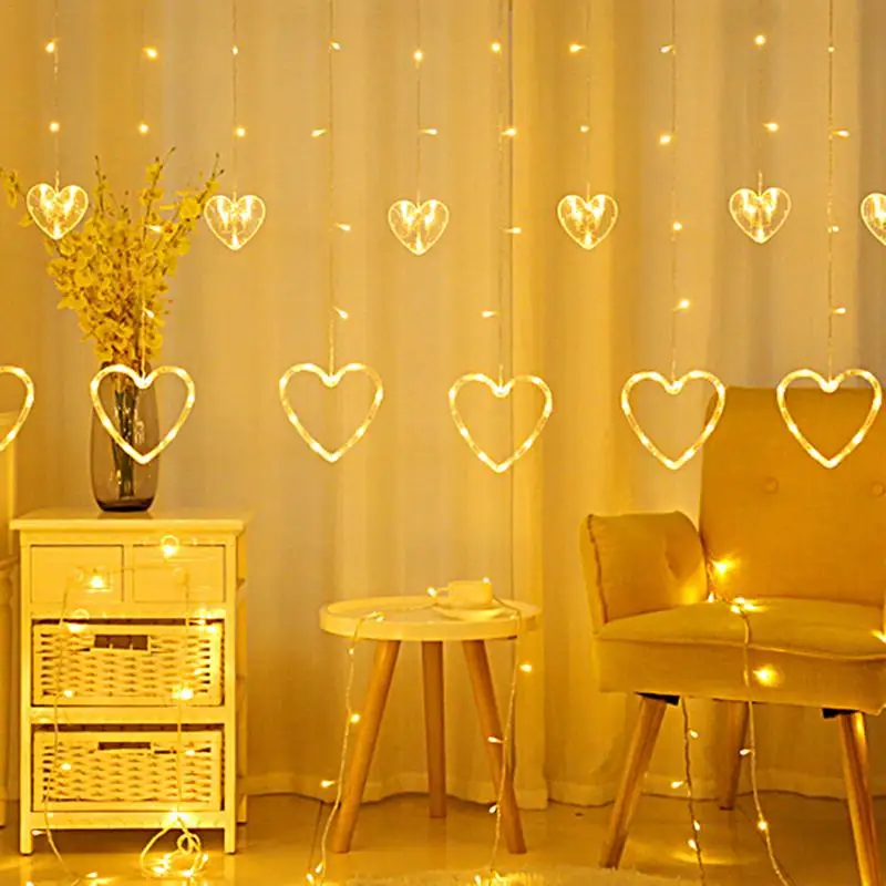 

СВЕТОДИОДНАЯ Гирлянда в форме сердца, Рождественская светодиодсветодиодный гирлянда для свадьбы, Дня Святого Валентина, вечеринки, сказоч...