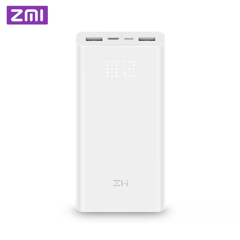 ZMI Мощность 20000 mAh для быстрой зарядки 3 0 мА/ч Bank внешняя Батарея Зарядное