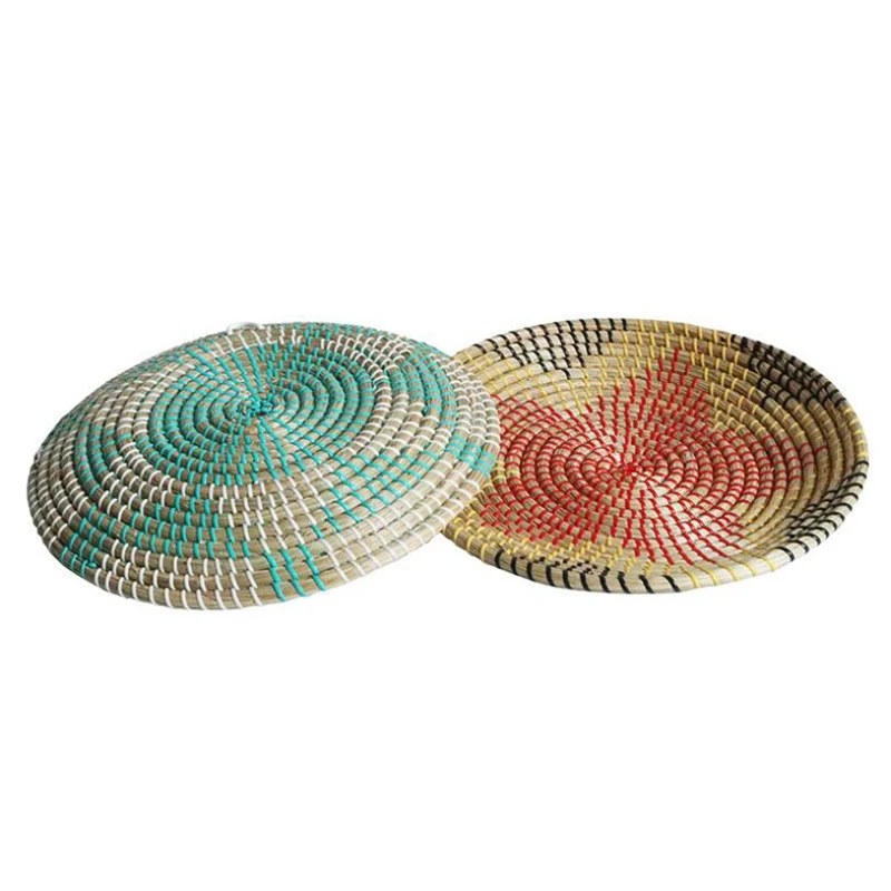 

Round Woven Placemats, Natural Straw Placemats, Straw Braided Placemats, Heat Resistant Non-Slip Weave Placemats
