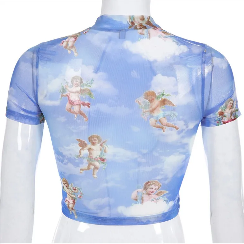 Винтажная одежда футболки с графическим рисунком модные топы женская водолазка