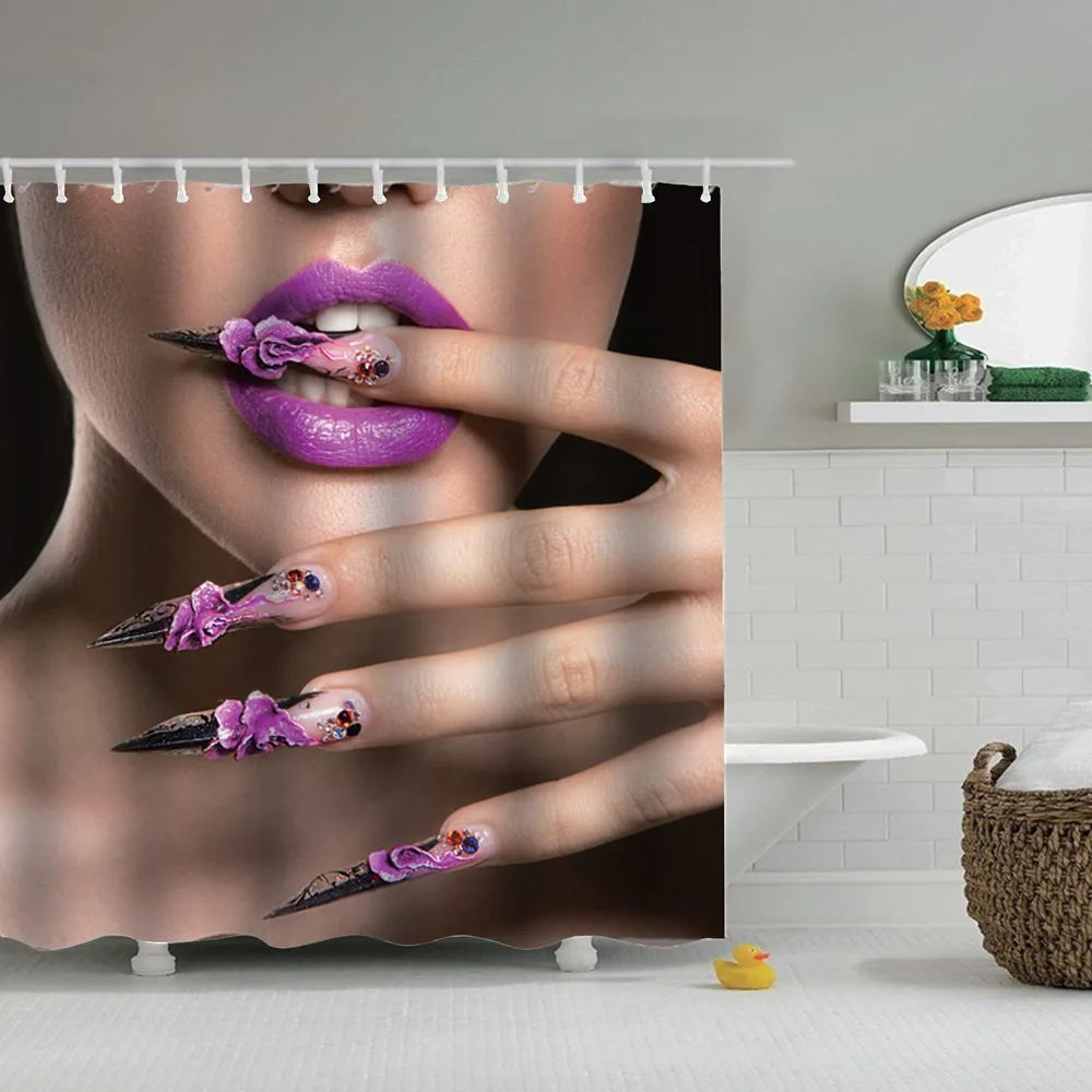 Dafield модные аксессуары занавеска для душа макияжа тема узор духи губная помада