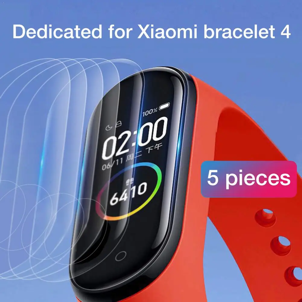 Умный Браслет на весь экран 5 шт. защитный чехол для Xiaomi Mi Band 4 сверхпрозрачная