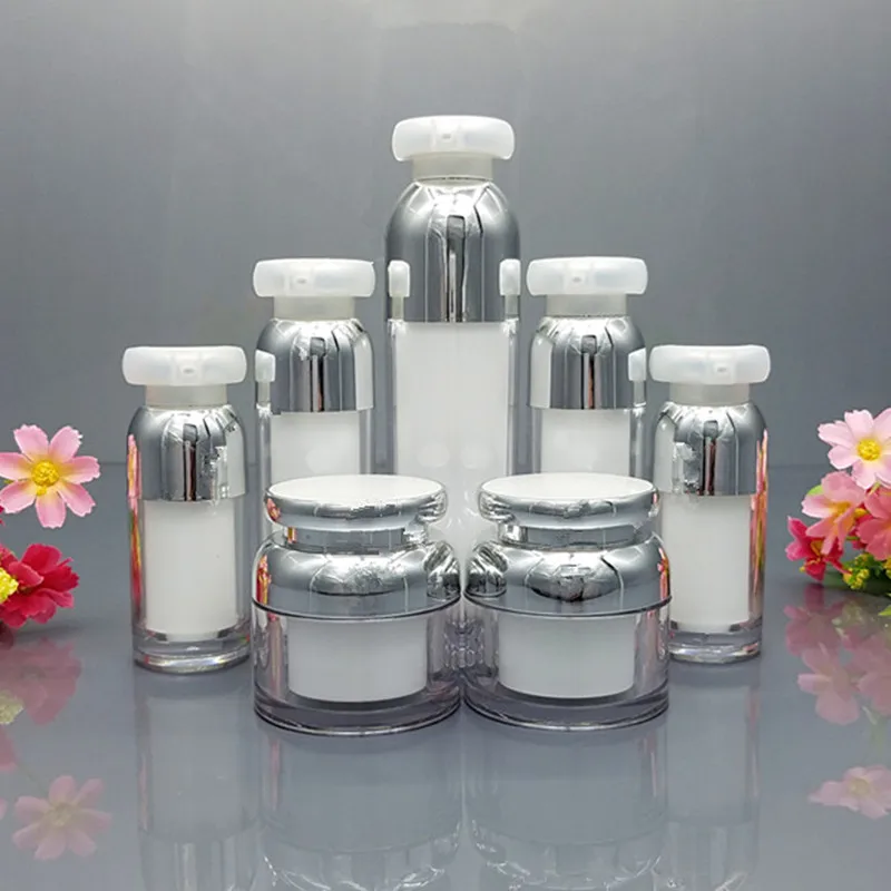 

Wholesale Empty Acrylic Cream Jars Eye Care Tool Push Lotion Bottles Vacuum Emulsion Bottle Cosmetic Refillable Bottle