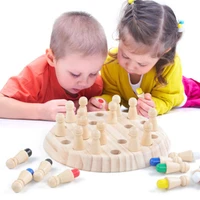 kids color memory chess wooden match stick chess game fun block board game educational color cognitive ability toy for children