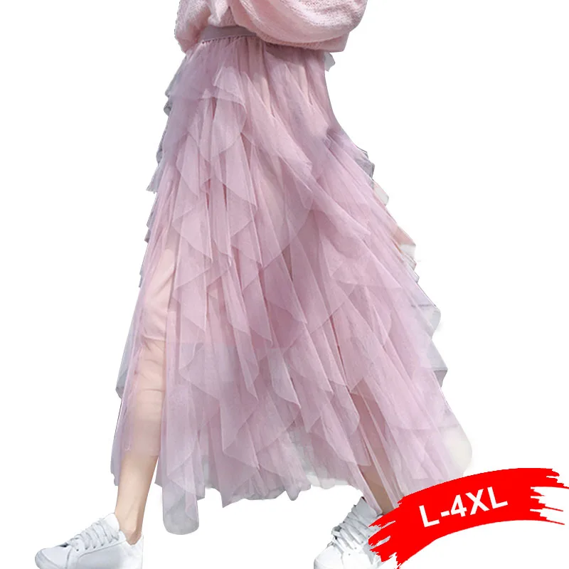 Большие размеры кружевная юбка принцессы в сказочном стиле фатиновая 4Xl 3Xl