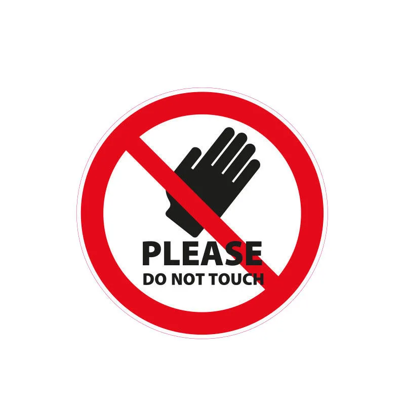 

12cm*12cm Please Do Not Touch Warning Car Sticker Vinyl Sunscreen Car Window Car Styling Accessories Decorative Waterproof PVC