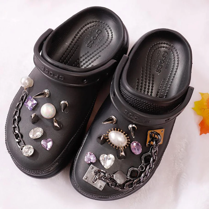 Украшения сделай сам для обуви цепи дизайнерские стразы подарок девочки