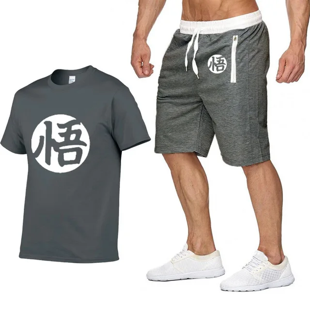 Anime Dragon Ball Z T Shirts Men Casual Cotton Summer Fashion Short Sleeve Son Goku Harajuku Mans Shirts+pants suit SportsweaB | Автомобили