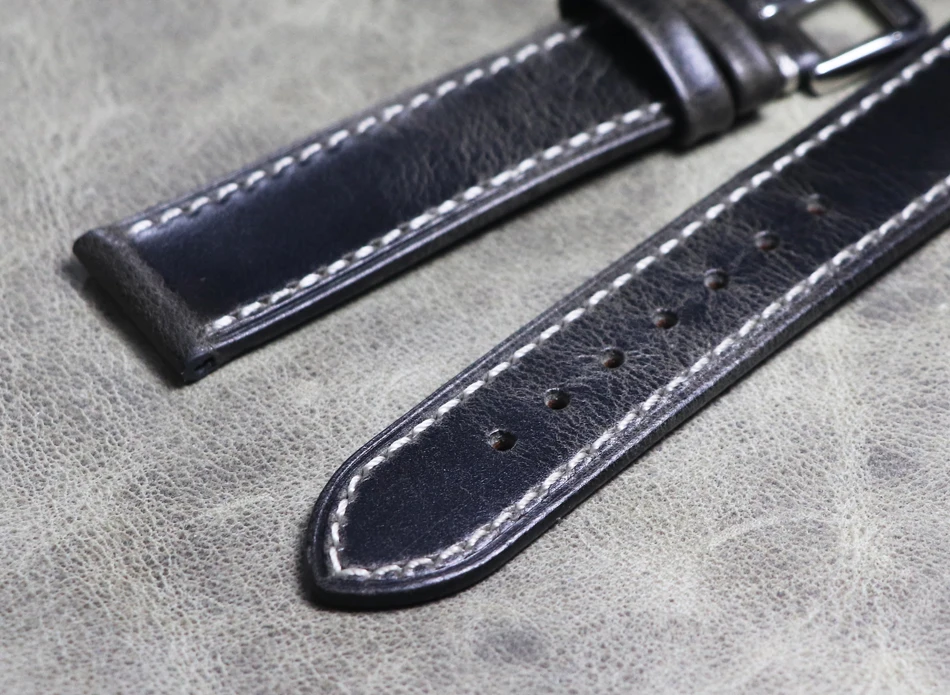 Retro Brand Watch Strap 18 19 21 20 22mm Watchband Genuine Leather high quality Cowhide Wristband male soft Thin section Belt