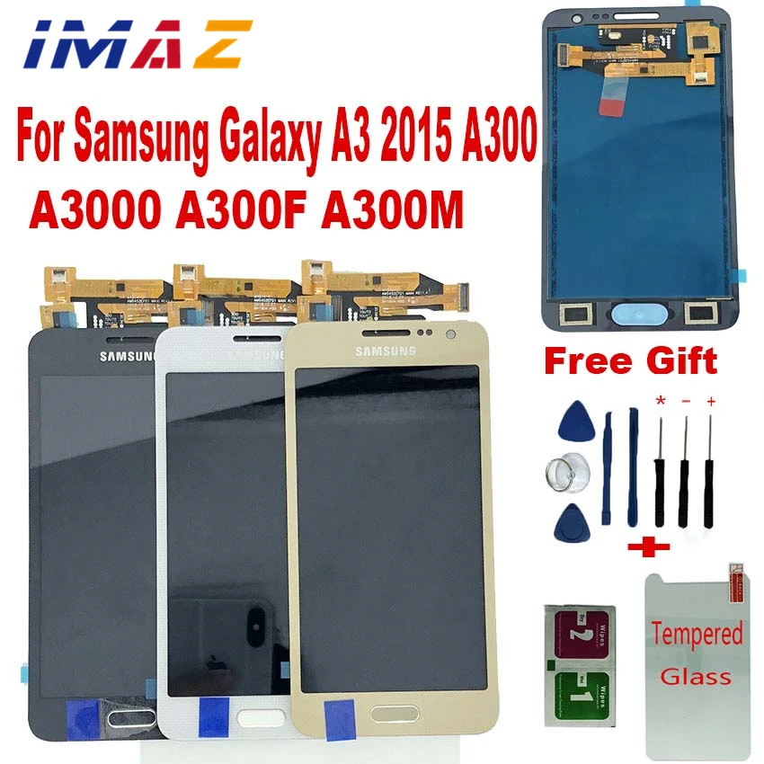 ЖК дисплей IMAZ с регулировкой яркости для Samsung Galaxy A3 2015 A300 A3000 A300F A300M + дигитайзер