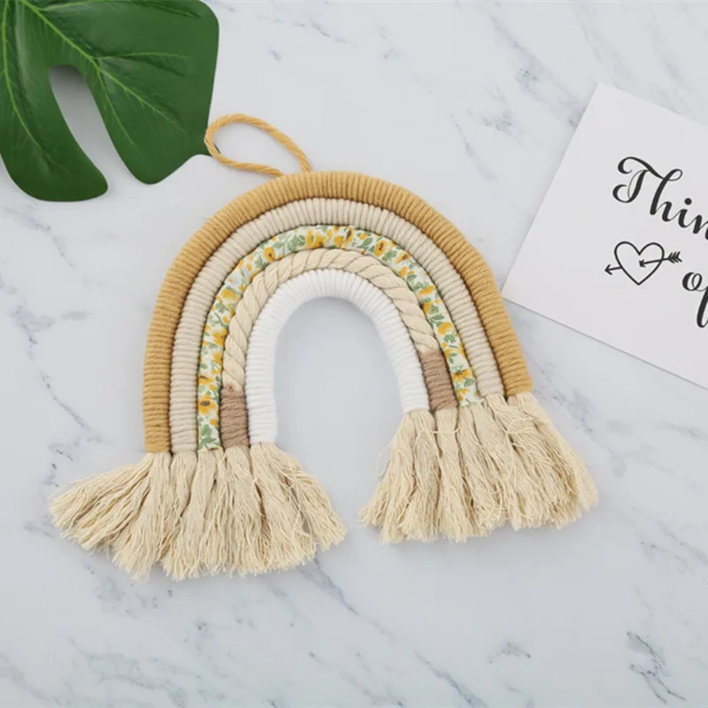 Ручная работа макраме Радужный гобелен подвеска для украшения детской комнаты