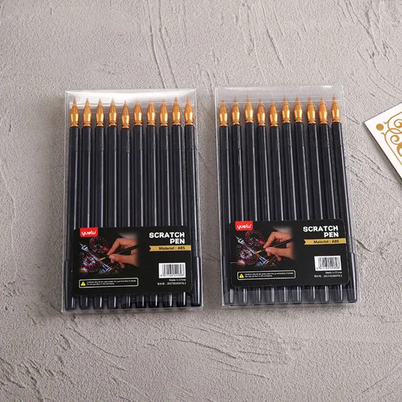 

Ручка для рисования царапин C5AF, многофункциональный портативный стилус, ручка для рисования, острый плоский двусторонний стилус, 10 шт.