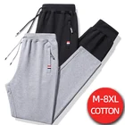 Спортивные штаны Over size d, мужские мешковатые Хлопковые Штаны на завязках, спортивная одежда для спортзала, бега, размера плюс размер 8XL