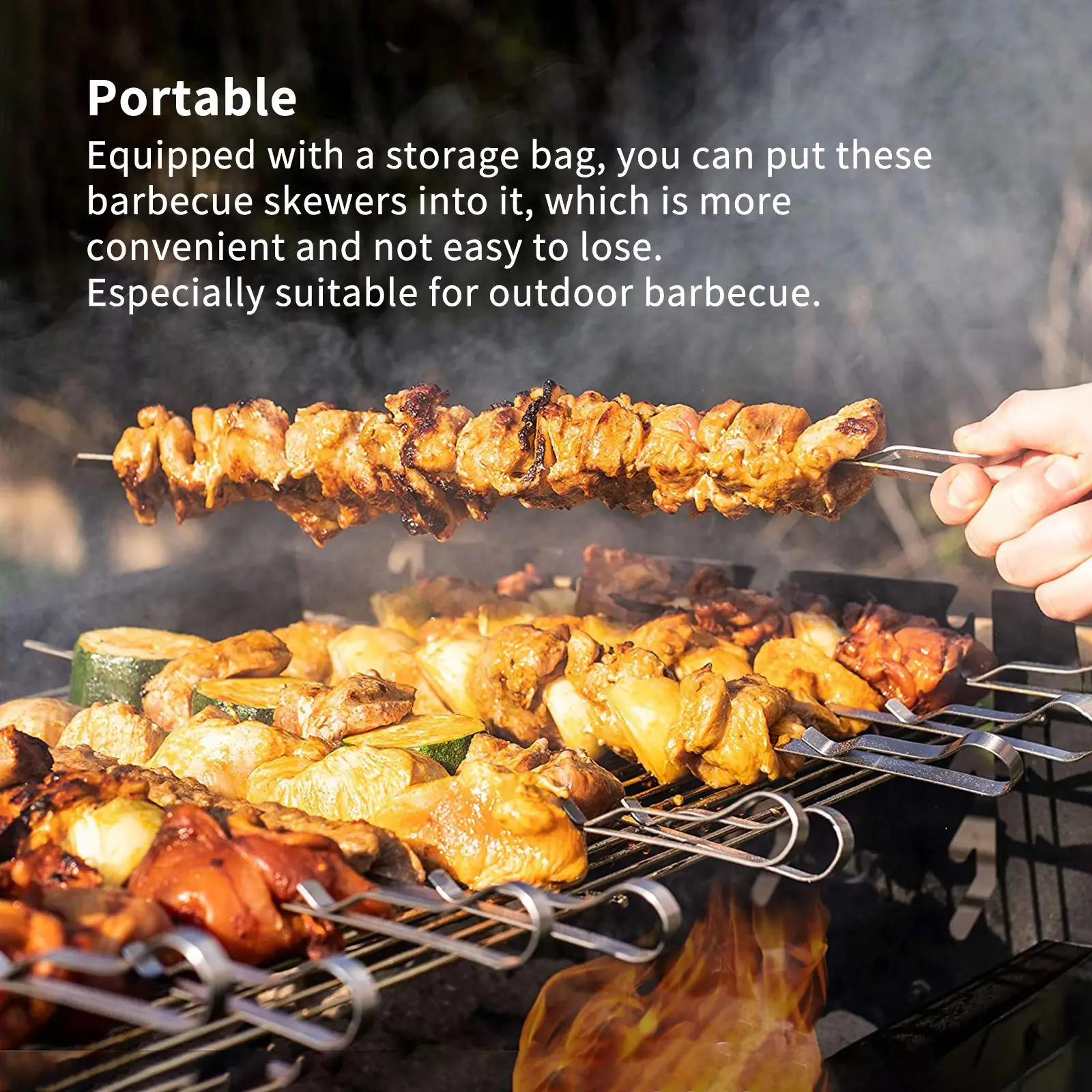 10 шт. плоских штыря и обжига иглы Еда Кемпинг овощи для пикника игла барбекю гриль