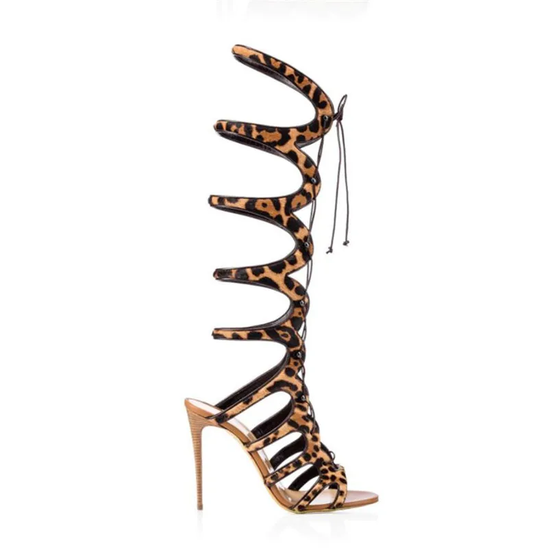 Murah Sandal Wanita Motif Macan Tutul Baru 2021 Sepatu Hak Tinggi Asli Sepatu Pesta Wanita Sepatu Wanita Hak Tinggi 12CM