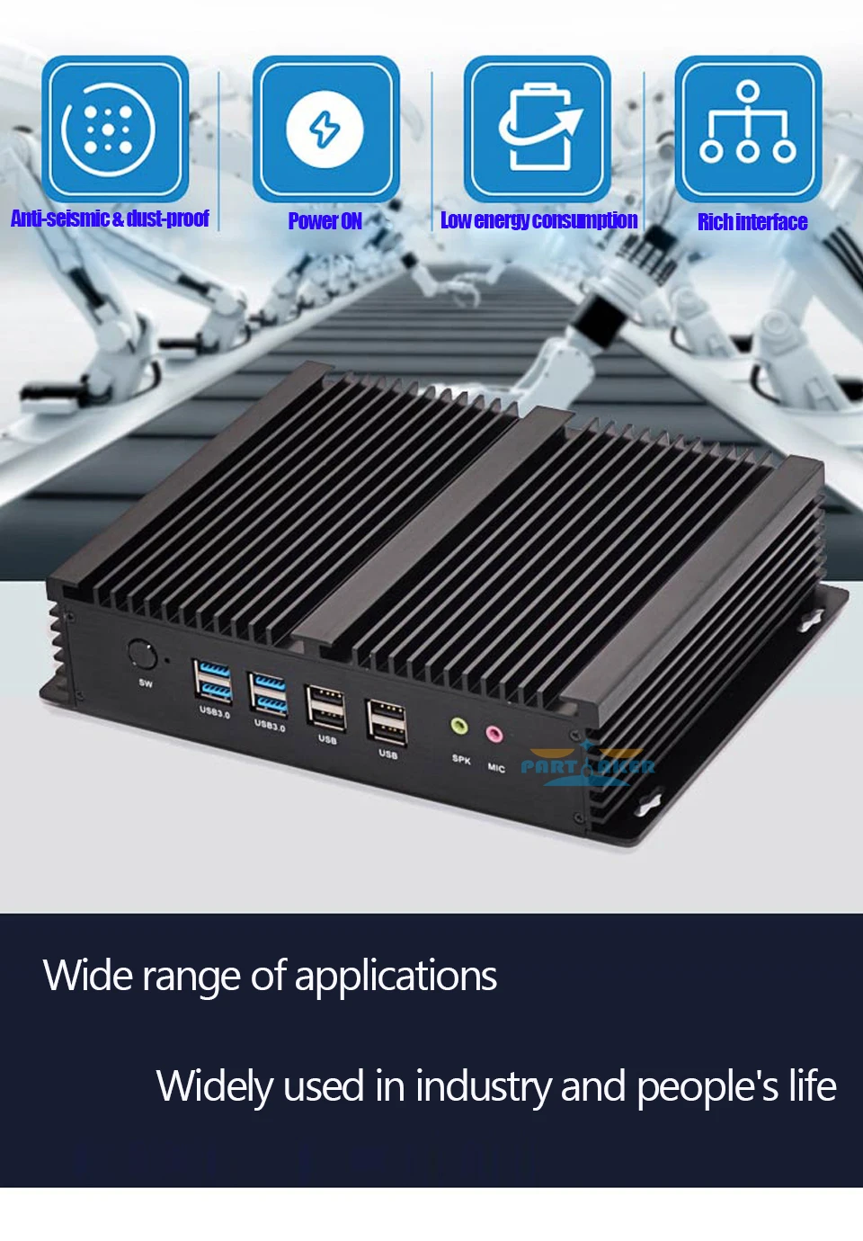 Intel Core i5 4200u безвентиляторный промышленный Мини ПК Windows 10 tv Box HDMI 6 RS232 Dual NIC 2 LAN 8 USB WiFi прочный компьютер