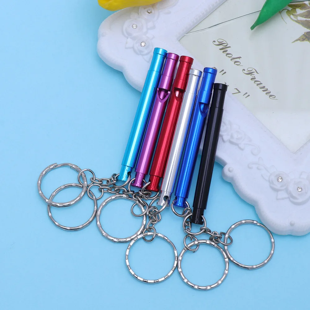 

6pcs Outdoor Survival Whistle Fashion Aluminium Alloy Whistle Referee Survival Whistle Outdoor Equipment EDC Tool(Mixed Colors)