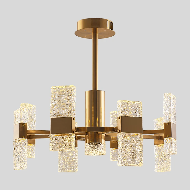 

Роскошная стеклянная люстра для гостиной, простой постмодернизированный домашний светильник для столовой, спальни, декоративные лампы