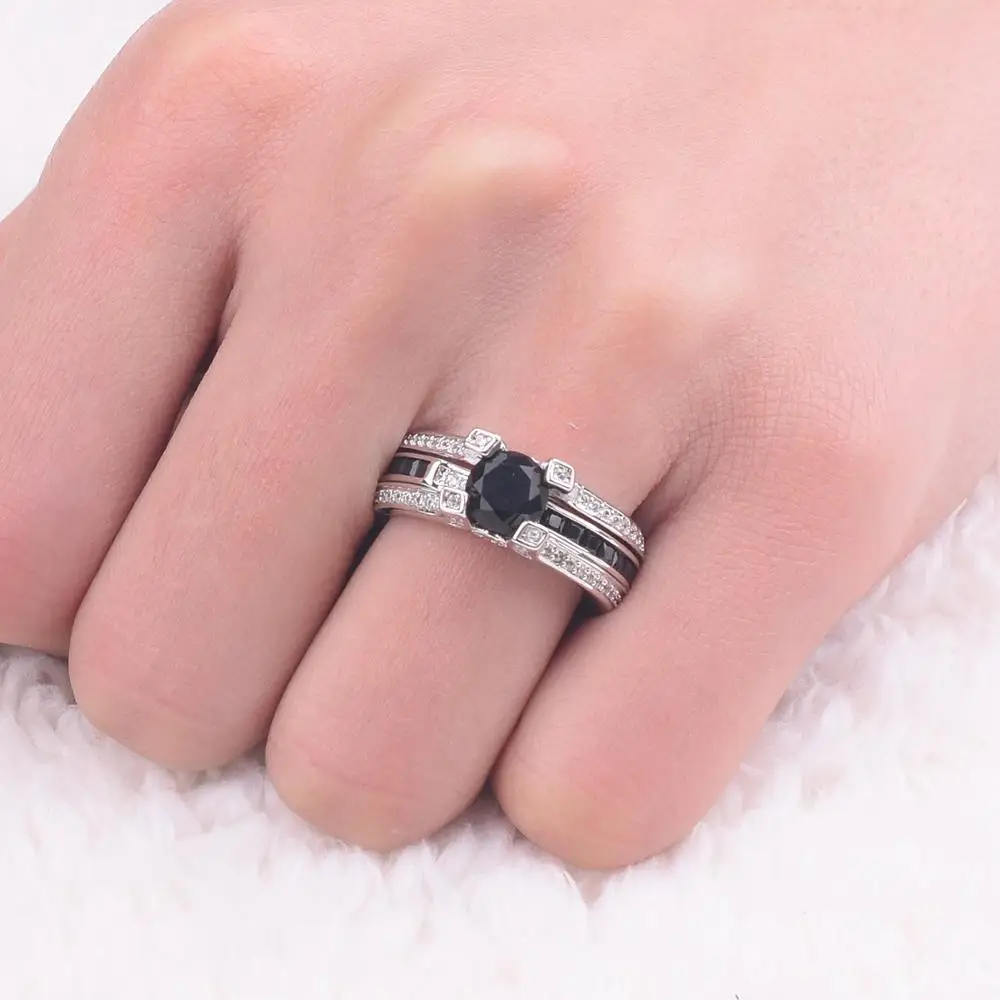 Модный комплект колец из стерлингового серебра 925 пробы ювелирные изделия