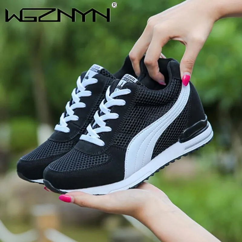 

NEW Women Sneakers Spring Autumn Fashion Casual Shoes Mesh Sneakers Woman Height Increasing Platform Shoes Zapatillas Deportiva