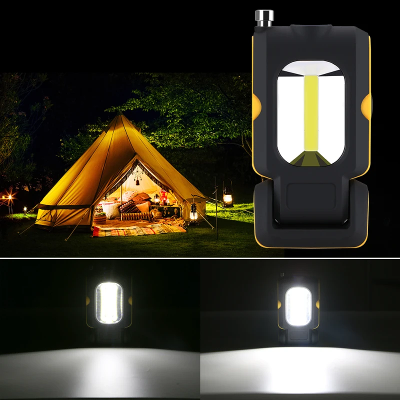 

Inspection Lamp Hand Torch Magnetic Camping Tent Lantern With Magnet Portable COB LED Torch Maintenance adsorption flashlight